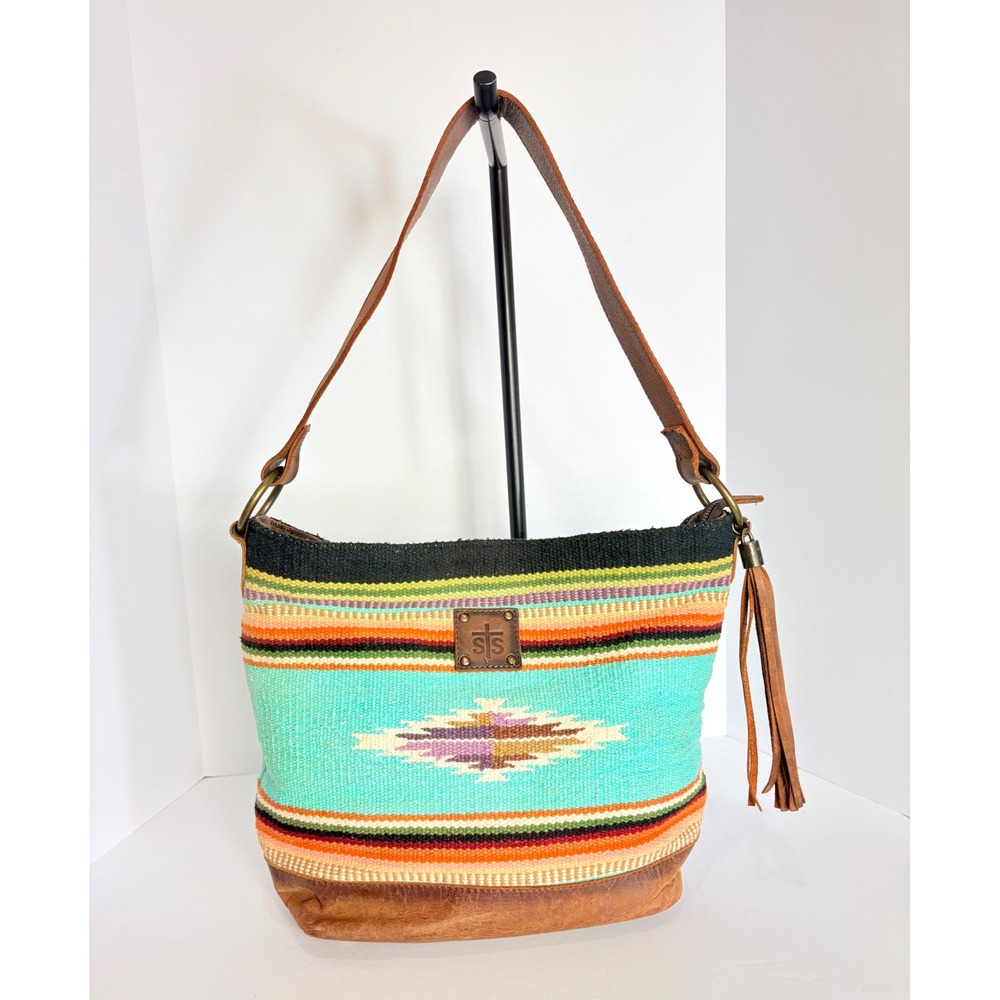 STS Ranchwear Serape Leather Shoulder Tote Purse Handbag Western Concealed Carry